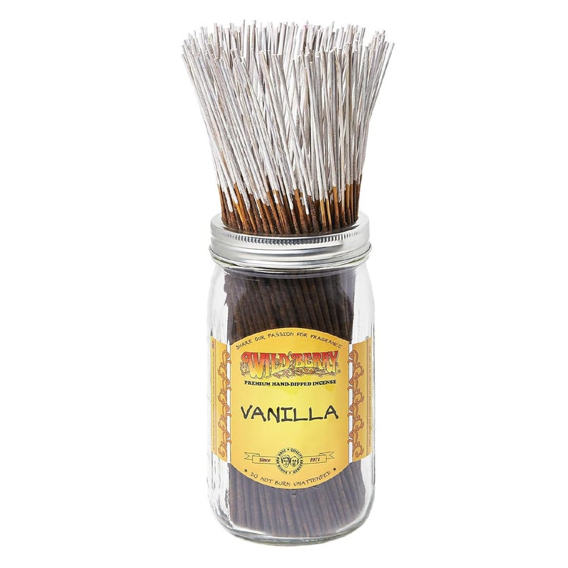 Wild Berry Incense Sticks - Vanilla - Warm Vanilla Bean and Bourbon Scent - Hand Dipped in The USA (100 Count) - Image 1
